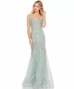 Mac Duggal Embellished Sleeveless Plunge Neck Trumpet Gown Shop For