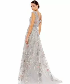 Mac Duggal Embroidered Illusion Cap Sleeve A Line Gown Shop For