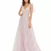 Mac Duggal Embellished Soft Tie Sleeveless V Neck Gown Shop For