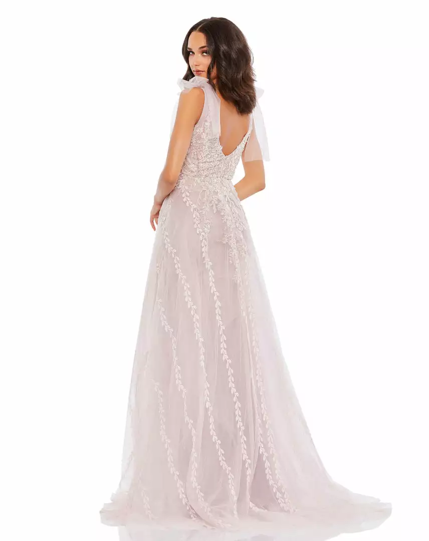 Mac Duggal Embellished Soft Tie Sleeveless V Neck Gown Shop For 2 Mac Duggal Embellished Soft Tie Sleeveless V Neck Gown Shop For