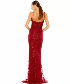 Mac Duggal Embellished Plunge Neck Illusion Mermaid Gown Shop For