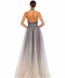 Mac Duggal Glitter Ombre Criss Cross Neck Ballgown Shop For