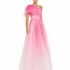 Mac Duggal Shop For Glitter Ombre Ruffled One Shoulder Ballgown