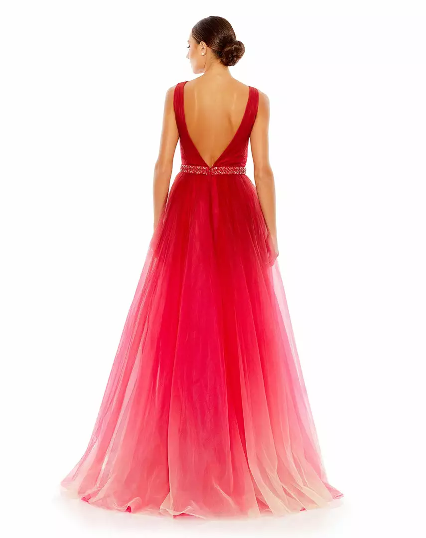 Mac Duggal Beaded Belt Wrap Over Sleeveless Ballgown 2 Mac Duggal Beaded Belt Wrap Over Sleeveless Ballgown