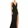 Ieena For Mac Duggal Plunge Neck High Slit Gown Shop For