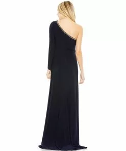Mac Duggal Draped One Sleeve Jesery Gown