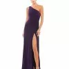 Ieena For Mac Duggal One Shoulder Ruched Jersey Evening Gown