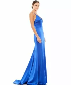Ieena For Mac Duggal Plunging Faux Wrap Sleeveless Evening Gown Bridesmaid Dresses