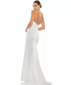 Ieena For Mac Duggal Plunging Faux Wrap Sleeveless Evening Gown Bridesmaid Dresses