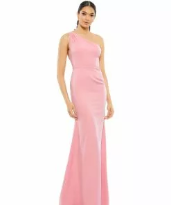 Ieena For Mac Duggal One Shoulder Jersey Mermaid Gown Shop For 32 Ieena For Mac Duggal One Shoulder Jersey Mermaid Gown Shop For