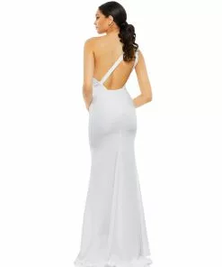 Ieena For Mac Duggal One Shoulder Jersey Mermaid Gown Shop For 28 Ieena For Mac Duggal One Shoulder Jersey Mermaid Gown Shop For