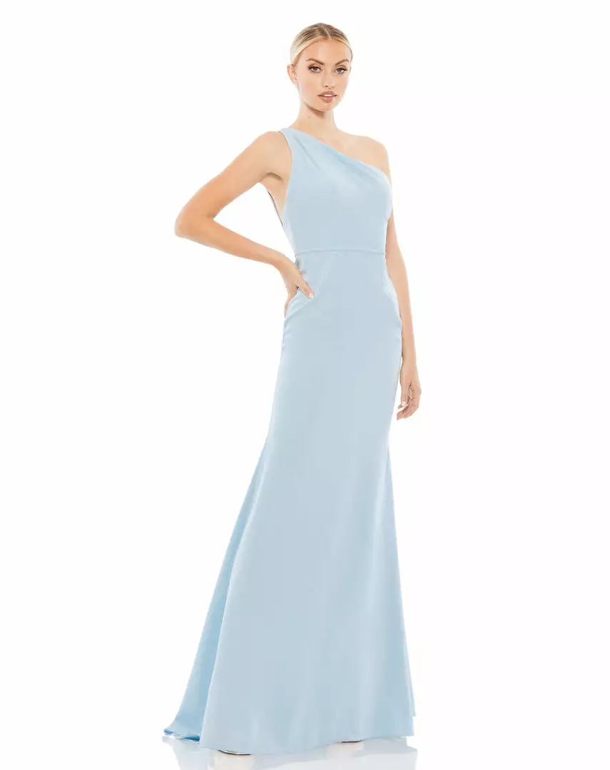 Ieena For Mac Duggal One Shoulder Jersey Mermaid Gown Shop For 1 Ieena For Mac Duggal One Shoulder Jersey Mermaid Gown Shop For