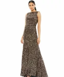 Ieena For Mac Duggal Cowl Back Boat Neck Sequined Evening Gown Shop For 15 Ieena For Mac Duggal Cowl Back Boat Neck Sequined Evening Gown Shop For