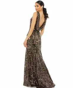 Ieena For Mac Duggal Cowl Back Boat Neck Sequined Evening Gown Shop For 16 Ieena For Mac Duggal Cowl Back Boat Neck Sequined Evening Gown Shop For
