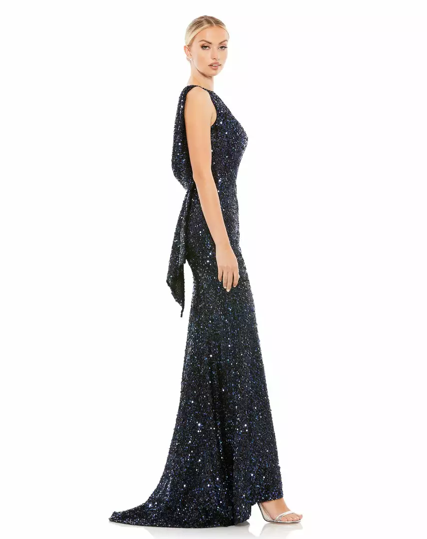 Ieena For Mac Duggal Cowl Back Boat Neck Sequined Evening Gown Shop For 5 Ieena For Mac Duggal Cowl Back Boat Neck Sequined Evening Gown Shop For