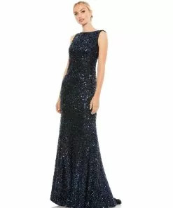 Ieena For Mac Duggal Cowl Back Boat Neck Sequined Evening Gown Shop For 11 Ieena For Mac Duggal Cowl Back Boat Neck Sequined Evening Gown Shop For