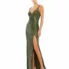 Ieena For Mac Duggal Fully Sequined Scoop Back Gown