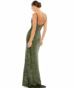 Ieena For Mac Duggal Fully Sequined Scoop Back Gown