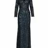 Ieena For Mac Duggal Long Sleeve Sequined Gown Shop For