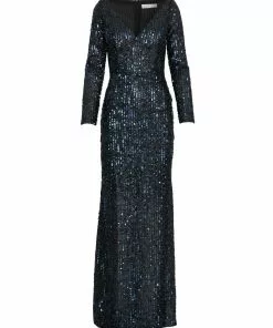 Ieena For Mac Duggal Long Sleeve Sequined Gown Shop For
