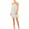 Ieena For Mac Duggal Short Dresses White Layered Polka Dot Ruffle Cocktail Dress | Final Sale