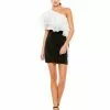 Ieena For Mac Duggal Black & White Dramatic Ruffle Cocktail Dress Shop For