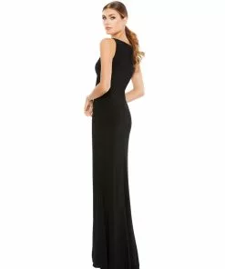 Ieena For Mac Duggal Ruched Stretch Jersey V-Neck Gown Shop For