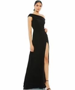 Ieena For Mac Duggal Shop For Foldover Ruched Jersey Evening Gown