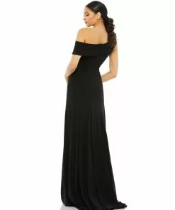 Ieena For Mac Duggal Shop For Foldover Ruched Jersey Evening Gown