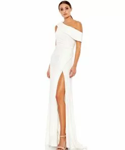 Ieena For Mac Duggal Shop For Foldover Ruched Jersey Evening Gown