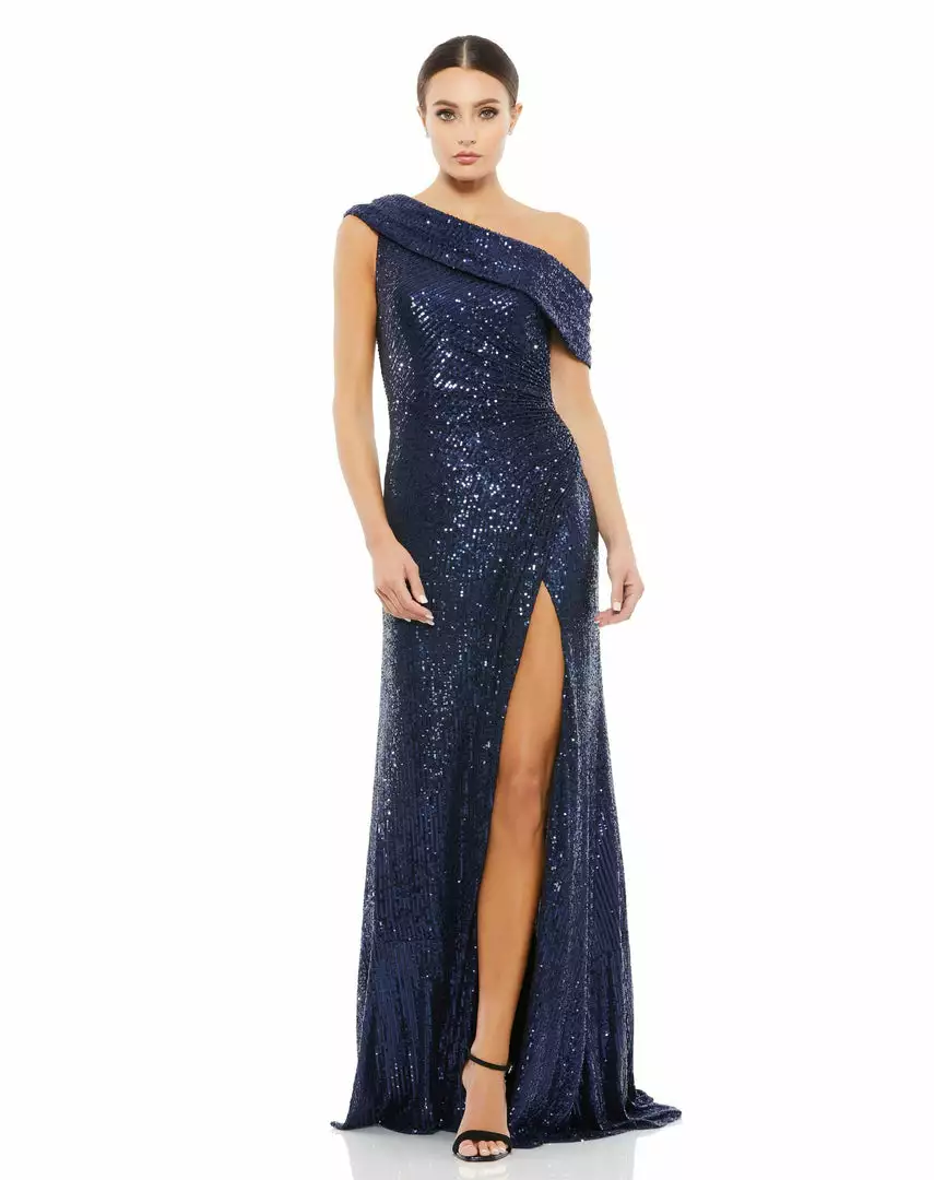 Ieena For Mac Duggal Shop For One-Shoulder Ruched Sequined Gown 4 Ieena For Mac Duggal Shop For One-Shoulder Ruched Sequined Gown