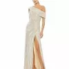 Ieena For Mac Duggal Shop For One-Shoulder Ruched Sequined Gown