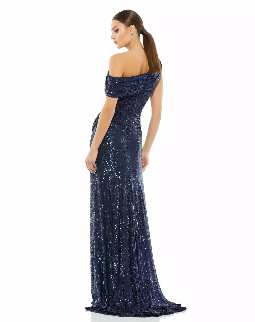 Ieena For Mac Duggal Shop For One-Shoulder Ruched Sequined Gown 5 Ieena For Mac Duggal Shop For One-Shoulder Ruched Sequined Gown