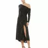 Ieena For Mac Duggal One Shoulder Sequin Long Sleeve Midi Dress Shop For