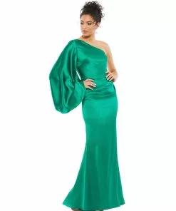 Ieena For Mac Duggal Shop For Satin Puff Sleeve Gown