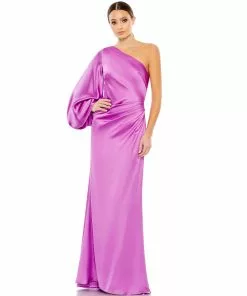 Ieena For Mac Duggal Shop For Satin Puff Sleeve Gown