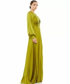 Ieena For Mac Duggal Evening Gowns Long Sleeve Pleated High Neck Gown 10 Ieena For Mac Duggal Evening Gowns Long Sleeve Pleated High Neck Gown