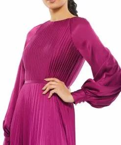 Ieena For Mac Duggal Evening Gowns Long Sleeve Pleated High Neck Gown 13 Ieena For Mac Duggal Evening Gowns Long Sleeve Pleated High Neck Gown