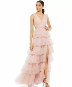 Ieena For Mac Duggal Shop For Ruffle Tiered Sleeveless Gown