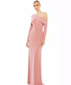 Ieena For Mac Duggal Drop Shoulder Long Sleeve Column Gown Shop For
