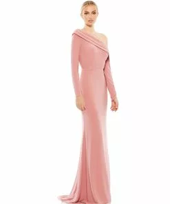 Ieena For Mac Duggal Drop Shoulder Long Sleeve Column Gown Shop For