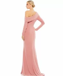 Ieena For Mac Duggal Drop Shoulder Long Sleeve Column Gown Shop For