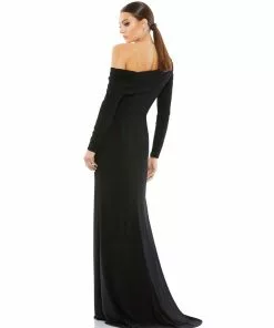 Ieena For Mac Duggal Drop Shoulder Long Sleeve Column Gown Shop For