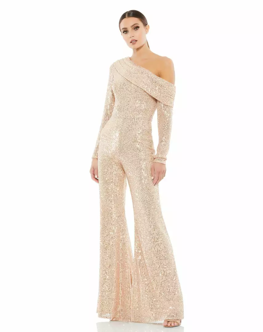 Ieena For Mac Duggal Shop For Sequined Drop Shoulder Long Sleeve Jumpsuit 1 Ieena For Mac Duggal Shop For Sequined Drop Shoulder Long Sleeve Jumpsuit