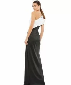 Ieena For Mac Duggal Shop For Two Toned Ruffled One Shoulder Gown