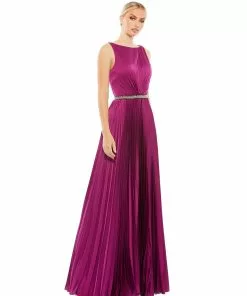 Ieena For Mac Duggal Shop For Pleated Sleeveless Bateau Gown