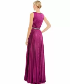 Ieena For Mac Duggal Shop For Pleated Sleeveless Bateau Gown