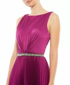 Ieena For Mac Duggal Shop For Pleated Sleeveless Bateau Gown