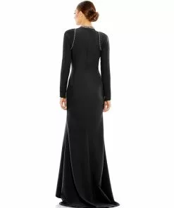 Ieena For Mac Duggal Raglan Long Sleeve High Neck Gown Bridesmaid Dresses