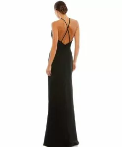 Ieena For Mac Duggal Bow Halter Criss-Cross Column Gown Shop For
